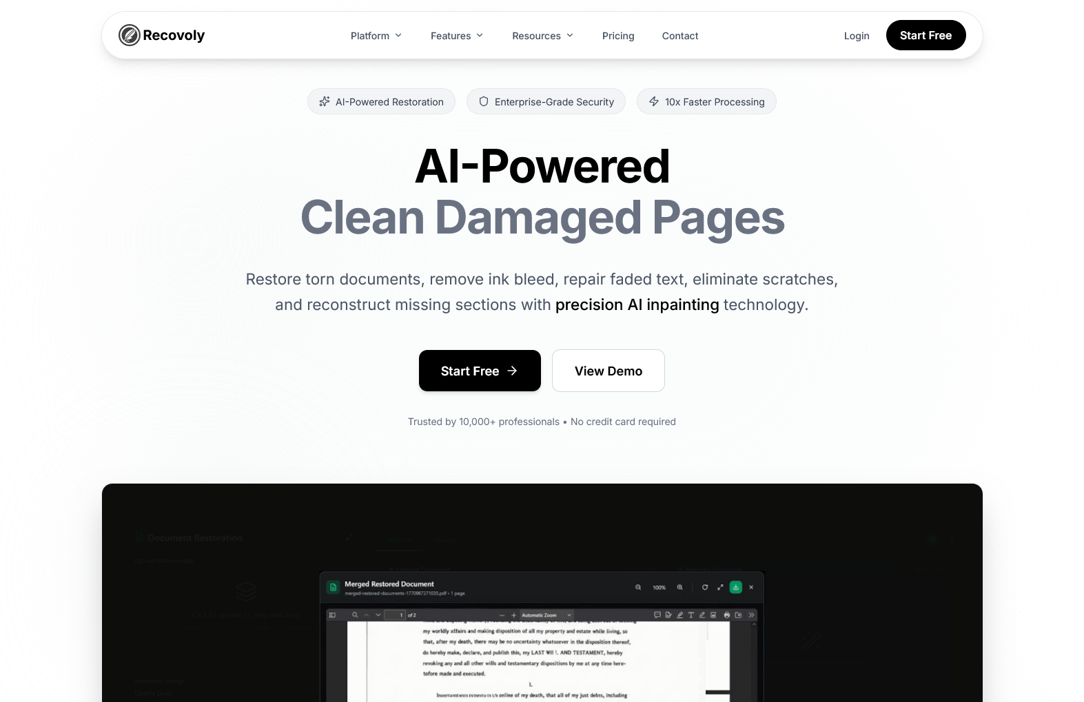 Recovoly screenshot